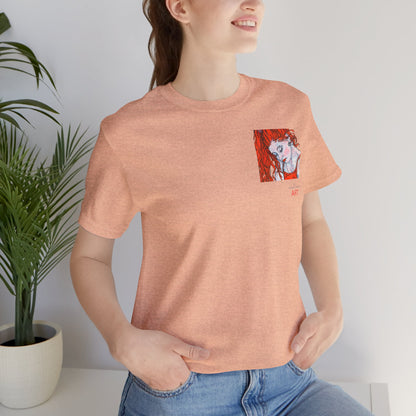 Unisex Jersey Short Sleeve Tee - Motiv: Front Julia (Ausschnitt) & Rückseite Julia, H 49 cm