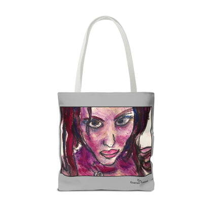 Tote Bag (AOP)- Motiv: Front Lola & Rückseite Lola, Grau