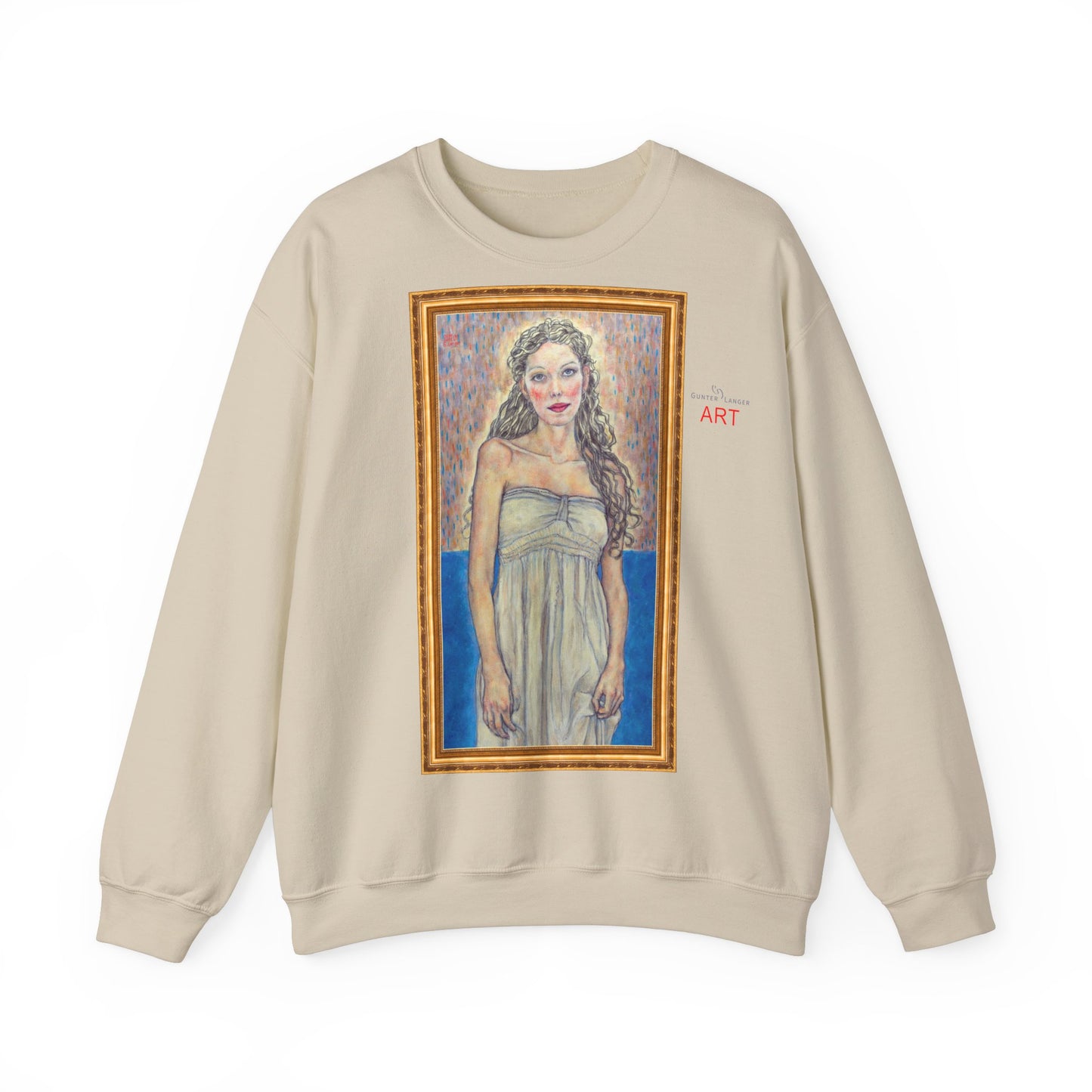 Unisex Heavy Blend™ Crewneck Sweatshirt - Motiv:  Front Marie (halb, gerahmt) & Rückseite Marie (gerahmt)