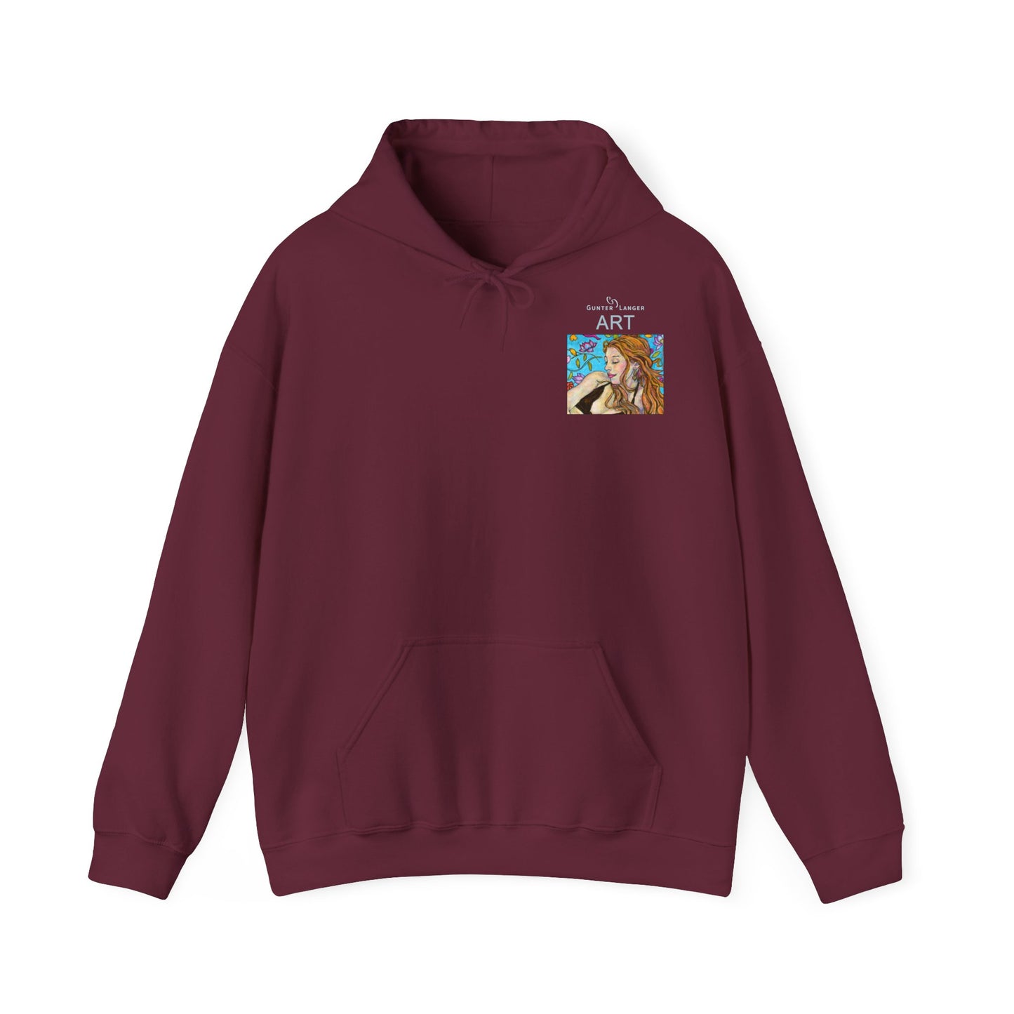 Unisex Heavy Blend™ Hooded Sweatshirt - Motiv: Front Ida, (Ausschnitt H 8,5 cm) & Rückseite Ida, H 42,5 cm