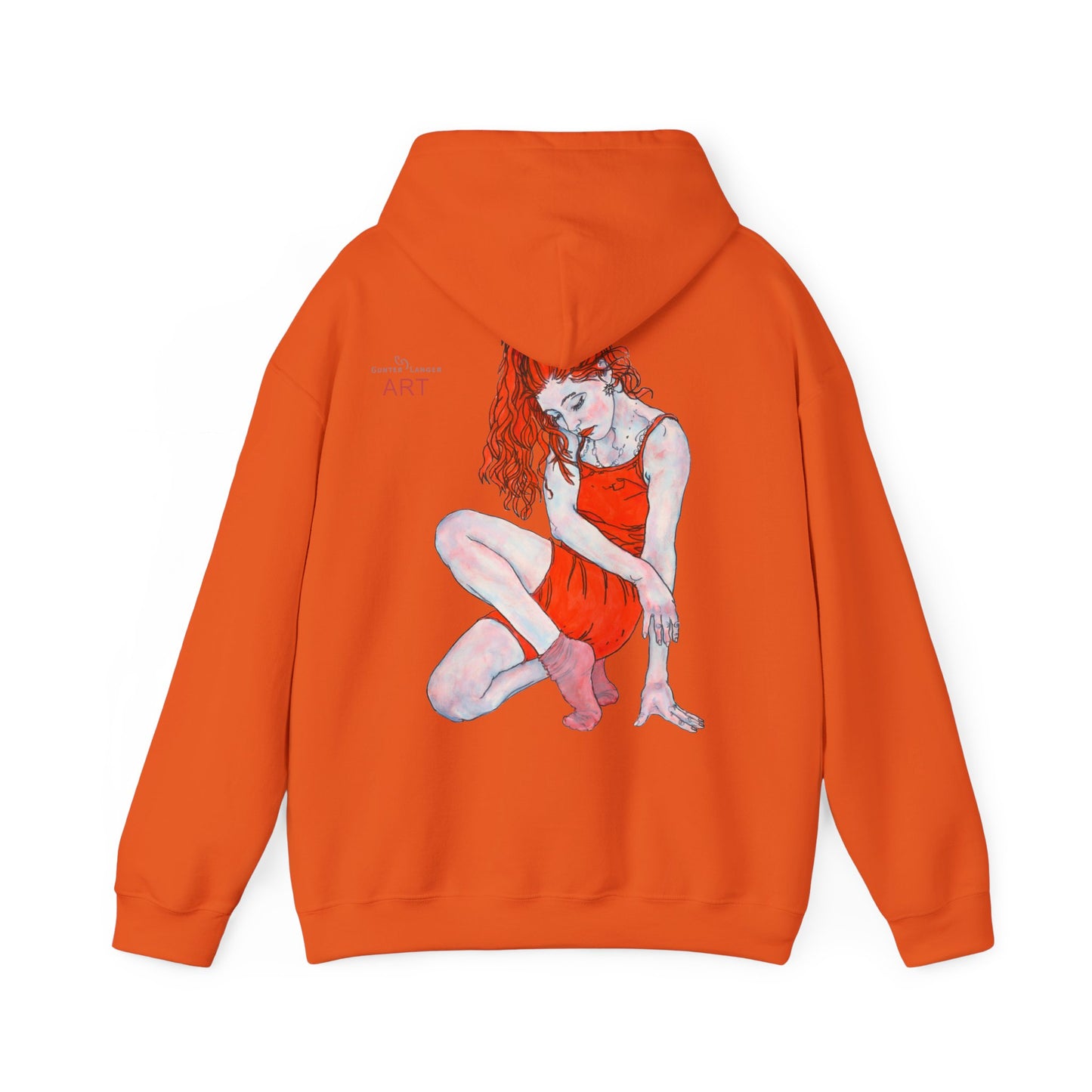 Unisex Heavy Blend™ Hooded Sweatshirt - Motiv: Front Julia (klein 16,5 cm) & Rückseite Julia, H 43 cm