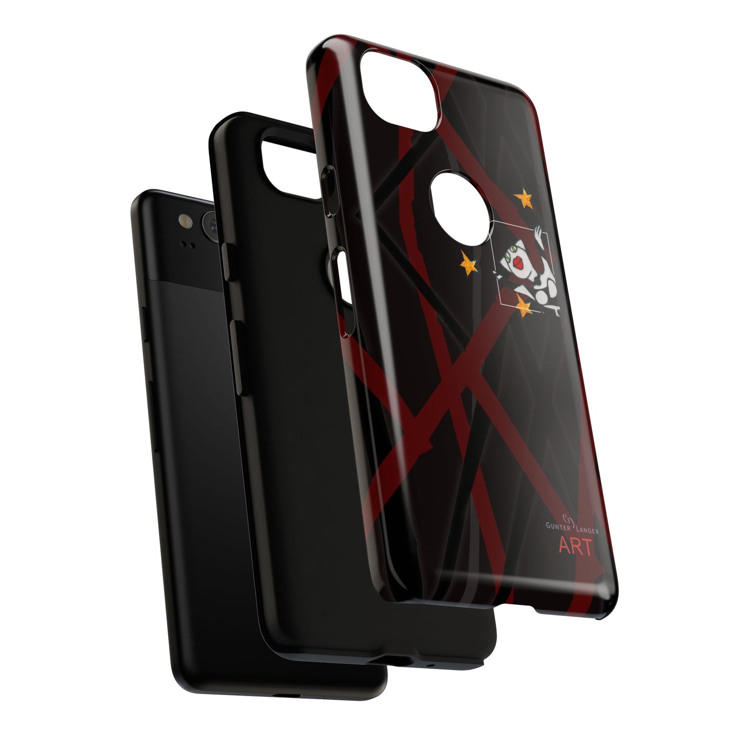 Tough Cases - Google Pixel - Samsung Galaxy - Motiv:  "Miau" klein H 8 cm, Sternenhimmel, Mikado3