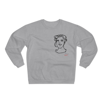 Unisex Crew Neck Sweatshirt (EU) - Motiv: Front Gia, (klein) H 20 cm & Rückseite Gia, H 49 cm