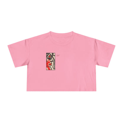 Women's Crop Tee  - Motiv: Front Ria (Ausschnitt H 13,5 cm), & Rückseite Ria, H 24,8 cm