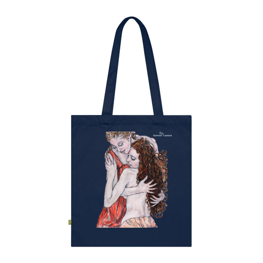Organic Cotton Tote Bag - Motiv: Bei dir & Hanna, zweiseitig bedruckt, H30 cm