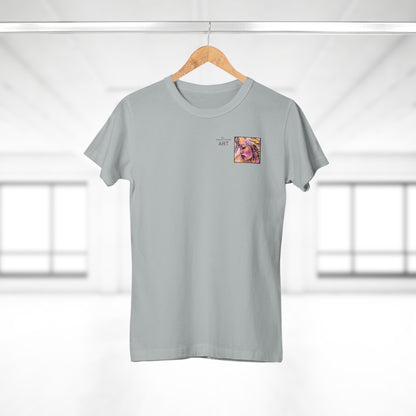 Single Jersey Women's T-shirt - hell - Motiv: Lilli, Ausschnitt, H 6,5 cm