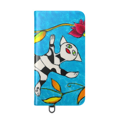 Flip Cases - Motiv: Gescheckte Katze schwebt