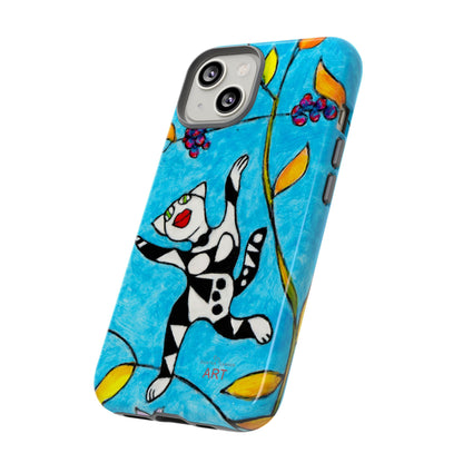 Tough Cases - iPhone - Motiv: Karierte Katze hüpft