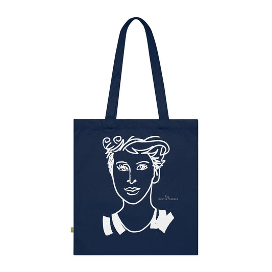 Organic Cotton Tote Bag - Motiv: Lars (weiß), einseitig bedruckt, H30 cm