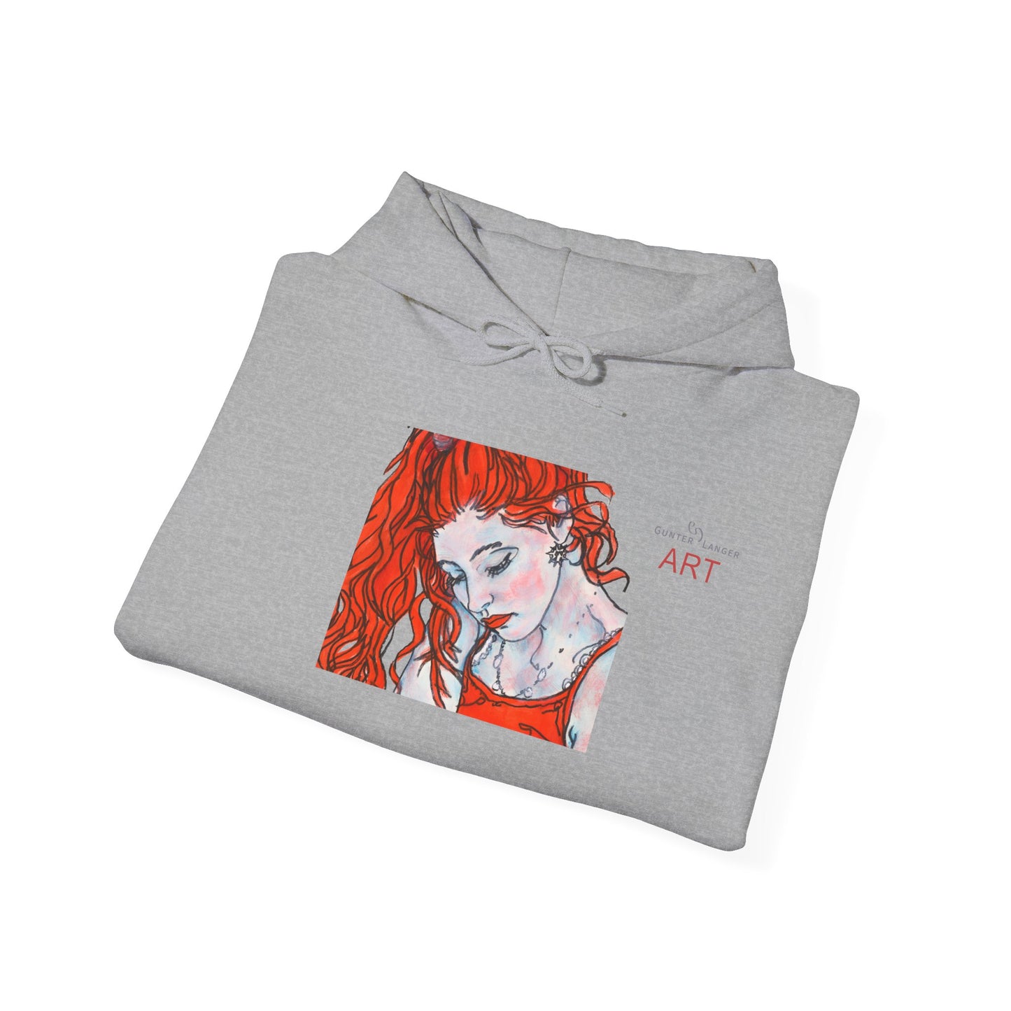Unisex Heavy Blend™ Hooded Sweatshirt - Motiv: Front Julia (klein 16,5 cm) & Rückseite Julia, H 43 cm
