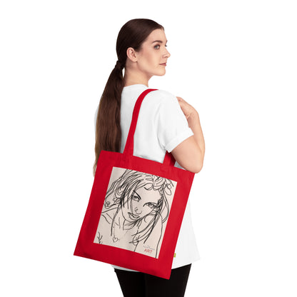 Organic Cotton Tote Bag - Motiv: Rosalie,  einseitig bedruckt, H34 cm