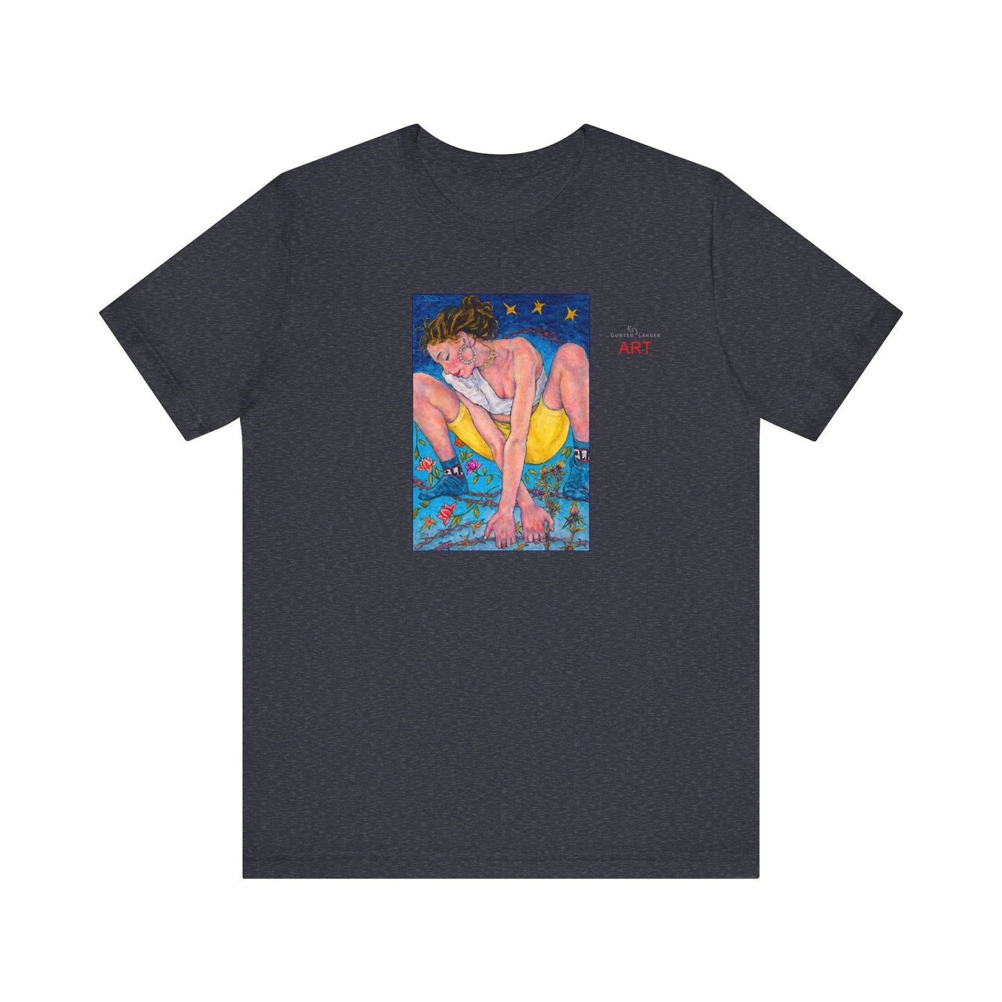 Unisex Jersey Short Sleeve Tee - Motiv: Front Alva, H 26 cm & Rückseite Alva, H 41 cm