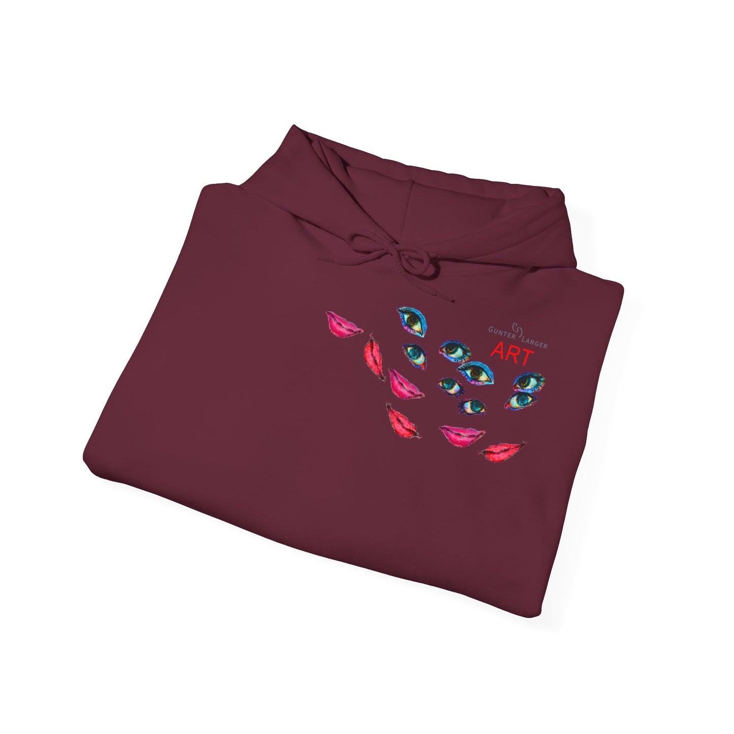 Unisex Heavy Blend™ Hooded Sweatshirt - Motiv: Frontseite Augen & Rückseite Freundinnen, (gerahmt, H 29 cm)