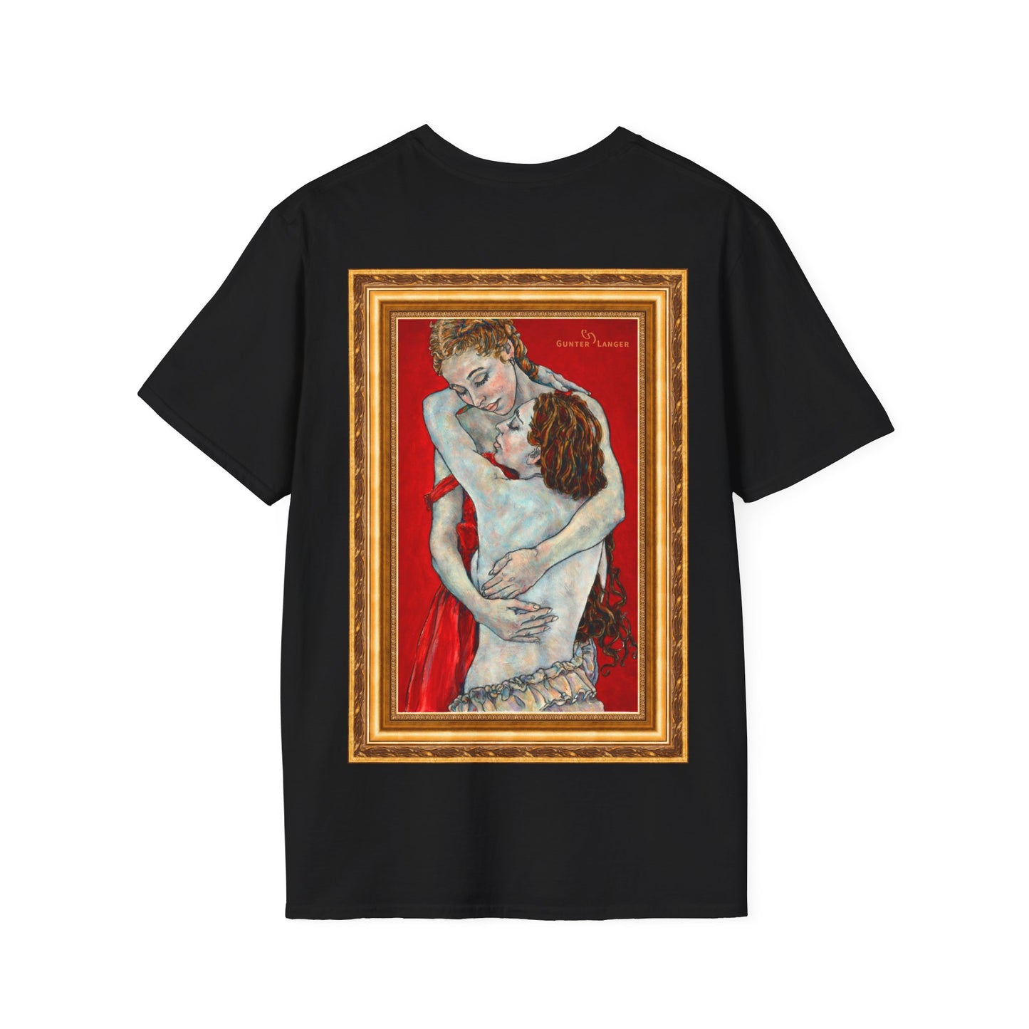 Unisex Softstyle T-Shirt - Mutter und Tochter - Motiv: Rückseite Nähe