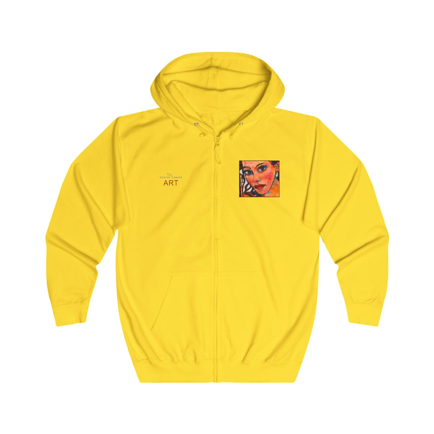 Unisex Full Zip Hoodie - Motiv: Front, Lea, H 10 cm