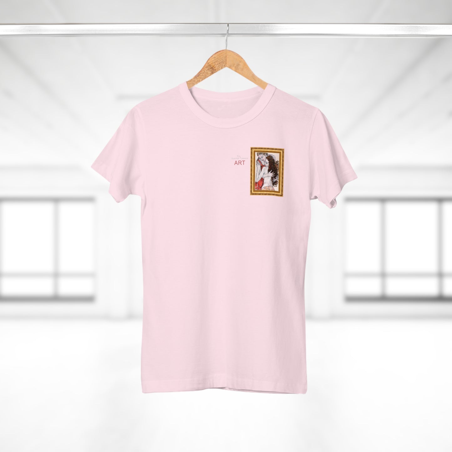 Single Jersey Women's T-shirt - dunkel - Motiv: Bei dir, H 11 cm