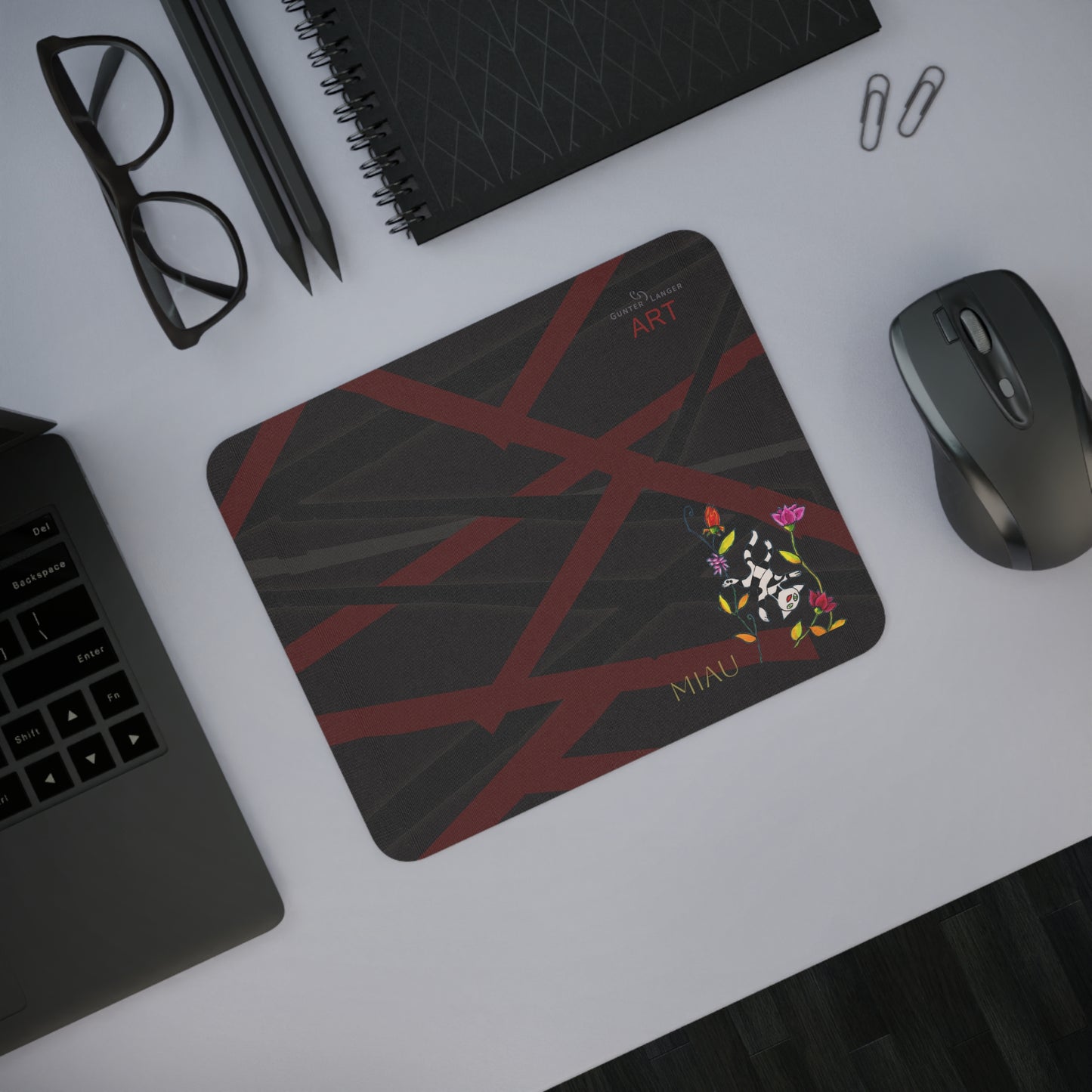 Desk Mouse Pad - Motiv: Katze schwebt, H 7 cm, Miau, Mikado 3