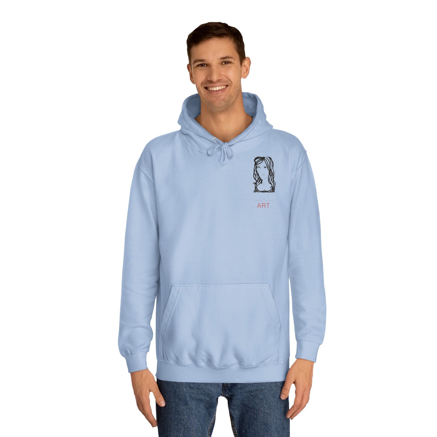 Unisex College Hoodie -  Motiv: Front Esther (klein) & Rückseite Esther