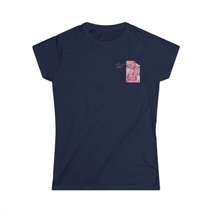 Women's Softstyle Tee - Motiv: Front, Zuflucht, H 9 cm