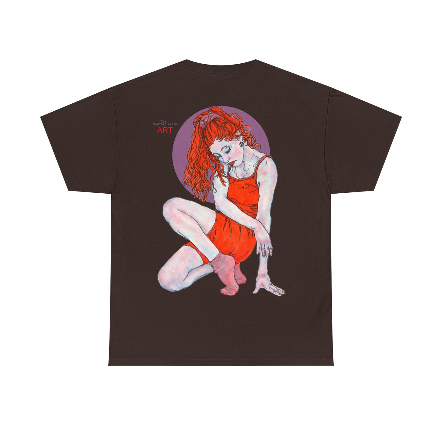 Unisex Heavy Cotton Tee - Motiv:  Front Julia, Ausschnitt & Rückseite Julia, H 49 cm, Aura, N-Label