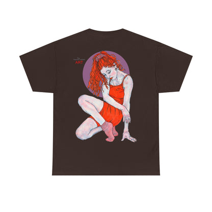 Unisex Heavy Cotton Tee - Motiv:  Front Julia, Ausschnitt & Rückseite Julia, H 49 cm, Aura, N-Label