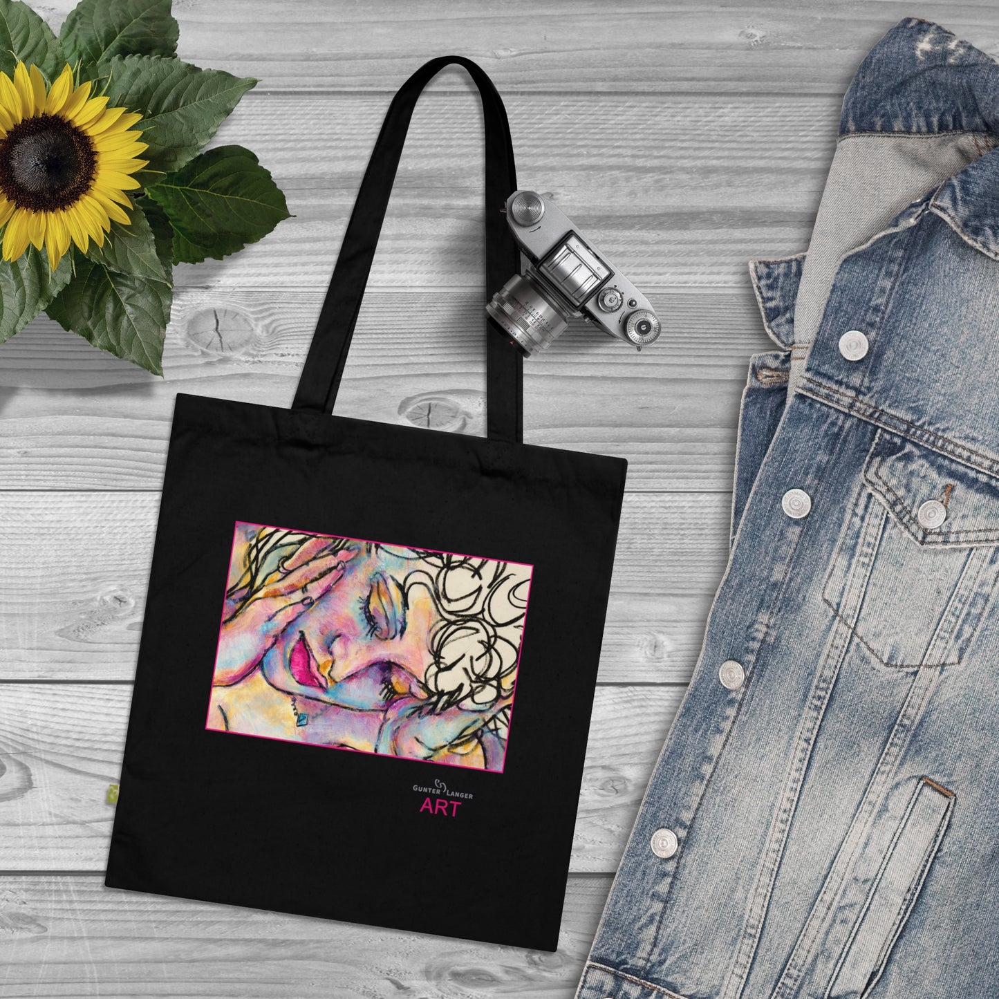 Organic Cotton Tote Bag - Motiv: Mara2,  einseitig bedruckt, H 17,3 cm