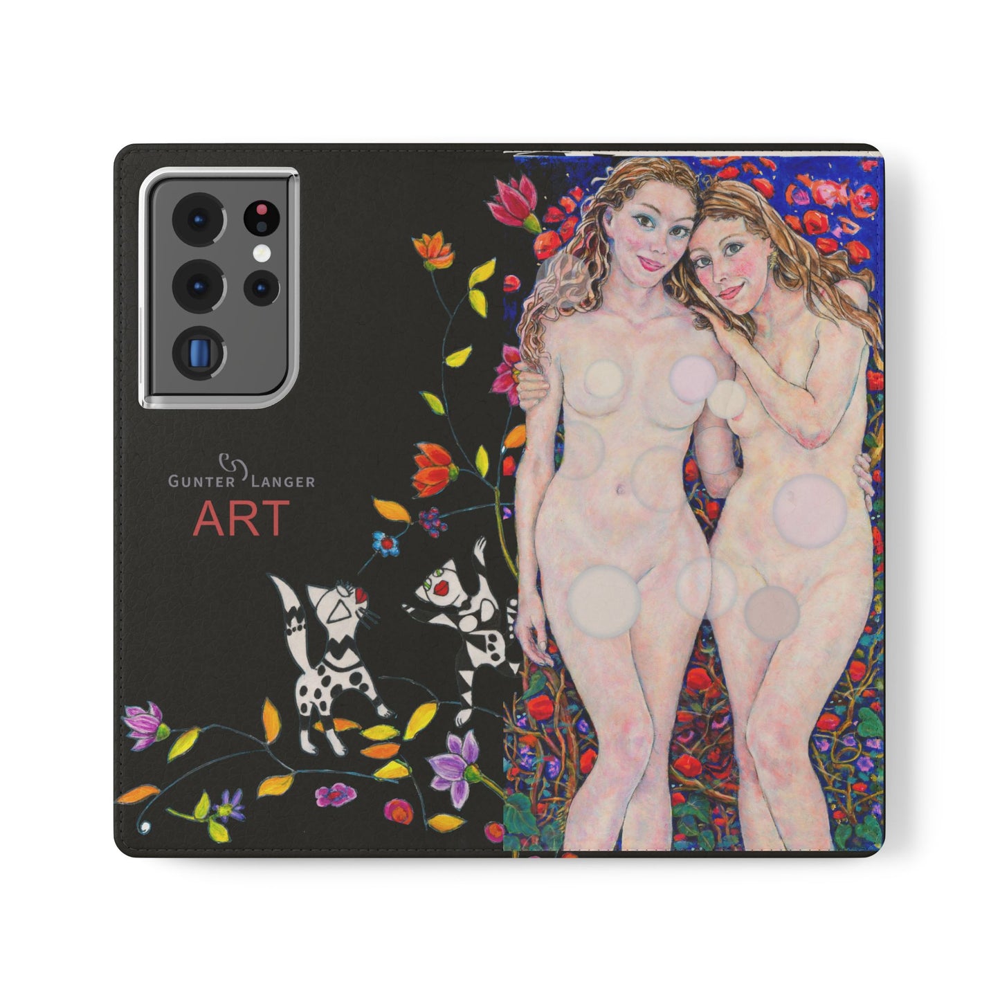 Flip Cases - Motiv: Waldnymphen, Schwarz, Seifenblasen