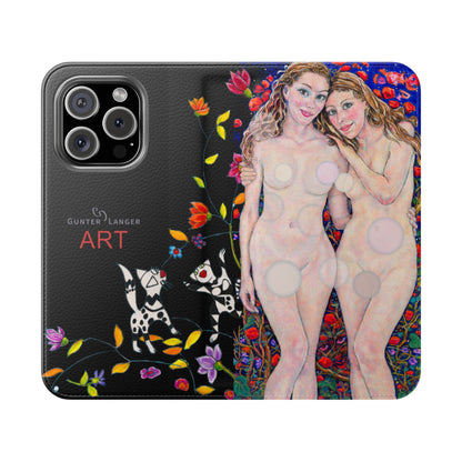 Flip Cases - Motiv: Waldnymphen, Schwarz, Seifenblasen