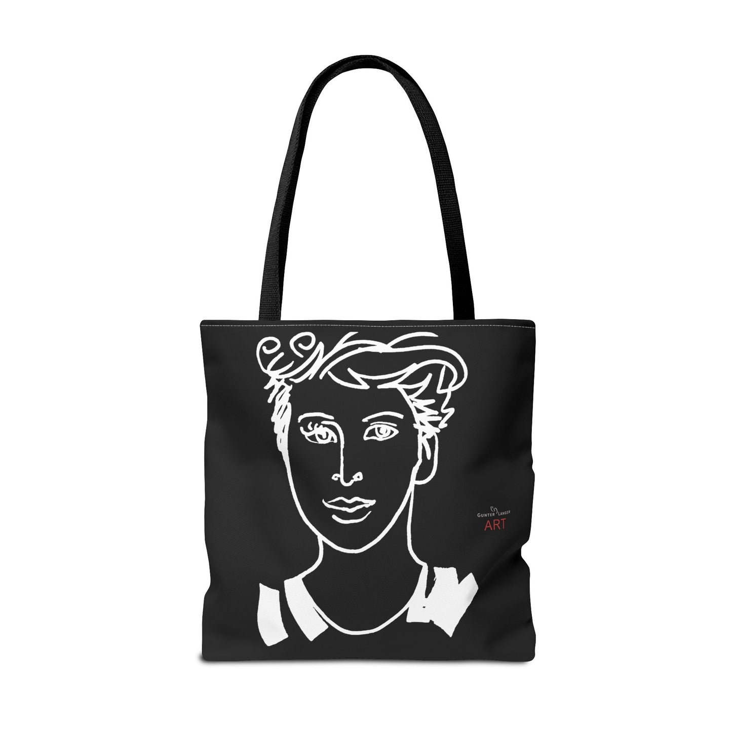 Tote Bag (AOP) - Motiv: Front Lars & Rückseite Lars, Schwarz