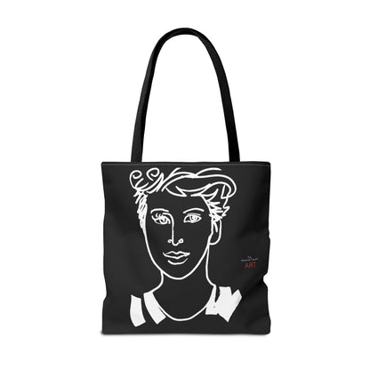 Tote Bag (AOP) - Motiv: Front Lars & Rückseite Lars, Schwarz