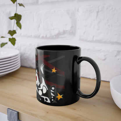 Black Coffee Cup, 11oz - Motiv: Miau 1S & Mikado Schwarz 3.2