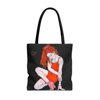 Tote Bag (AOP) - Motiv: Front Julia & Rückseite Julia, 41,44cm Schwarz
