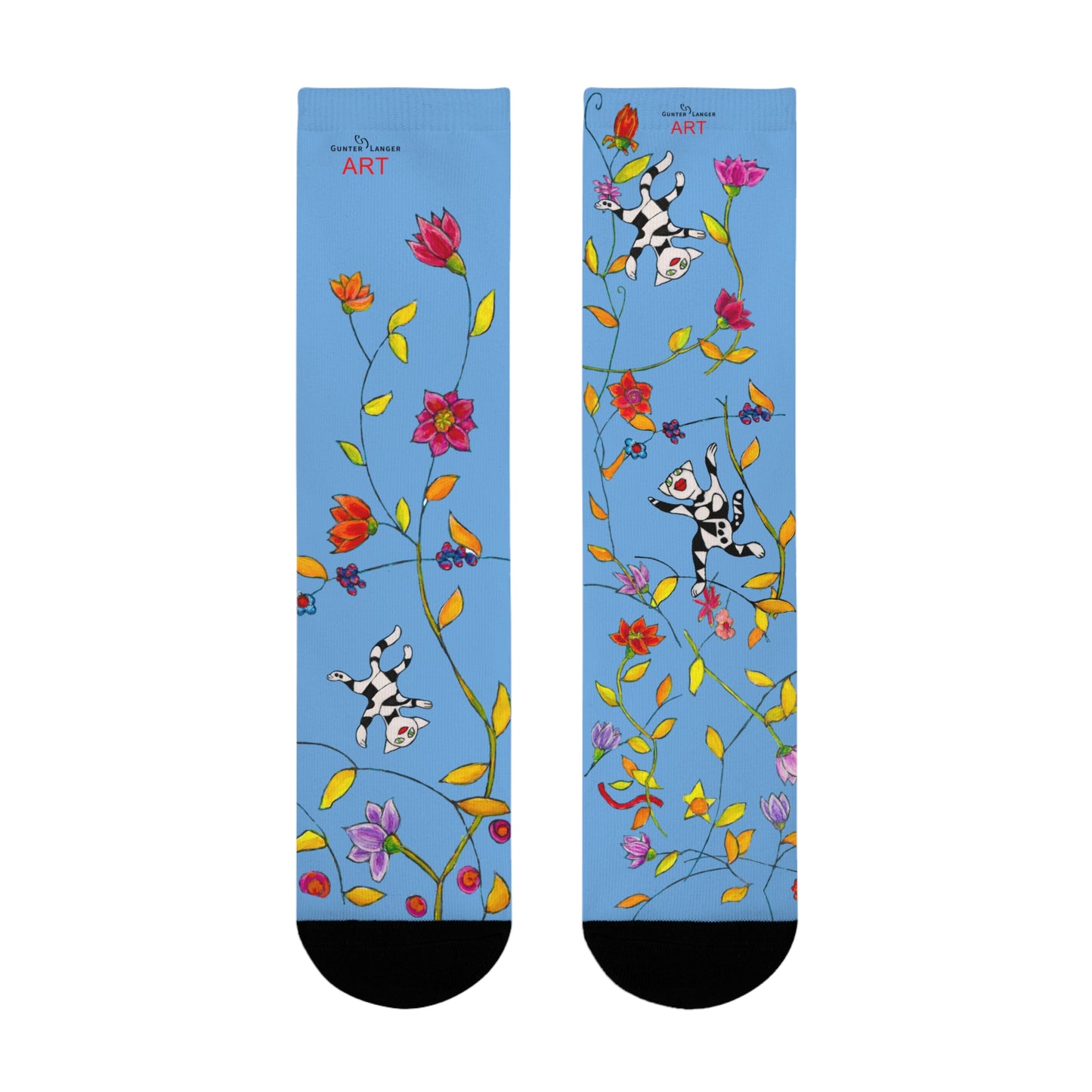 Sublimation Crew Socks (EU) - Motiv: Katzen und Ranken
