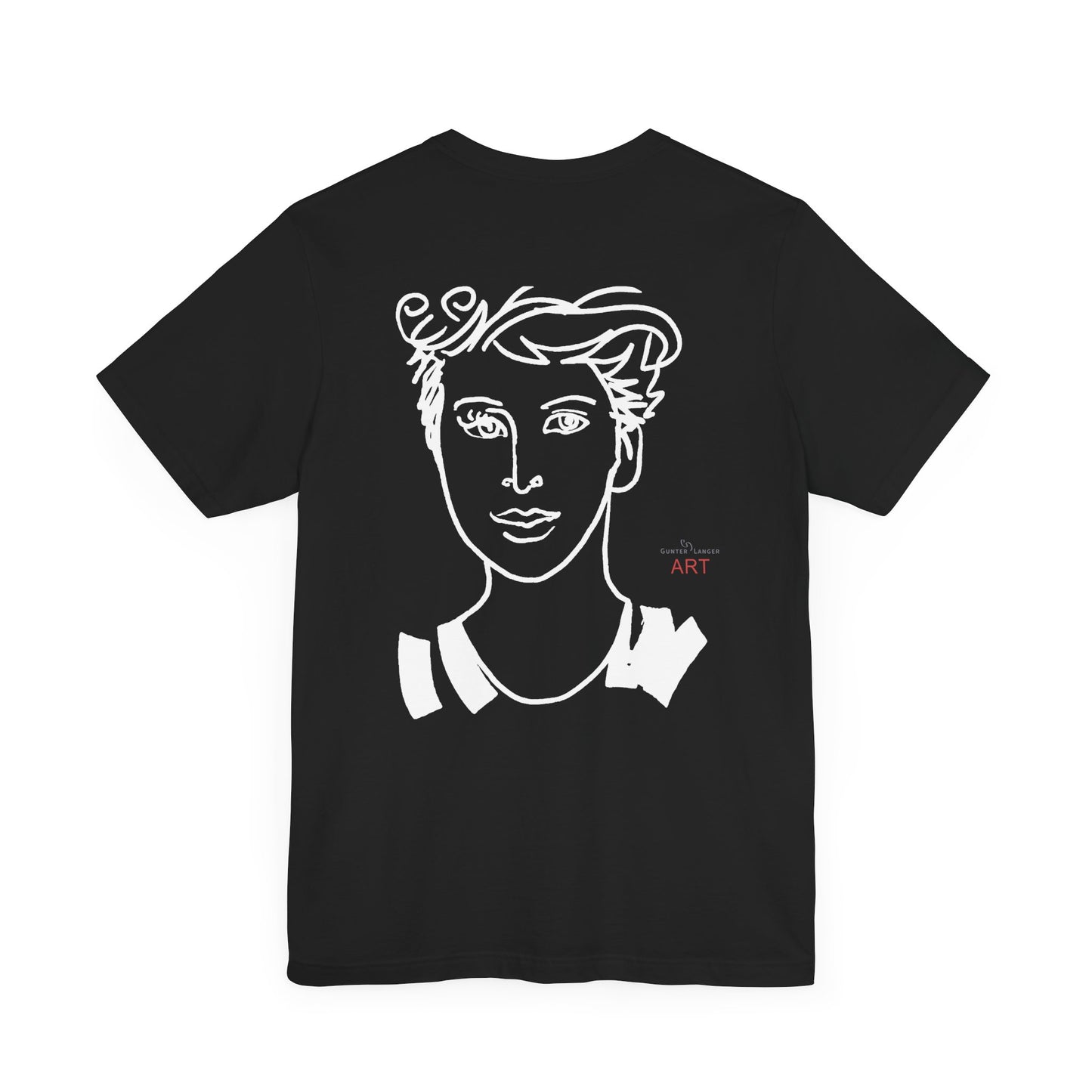 Unisex Jersey Short Sleeve Tee - Motiv: Front H 24,5 cm Lars.  & Rückseite Lars, H 38 cm (weiß)