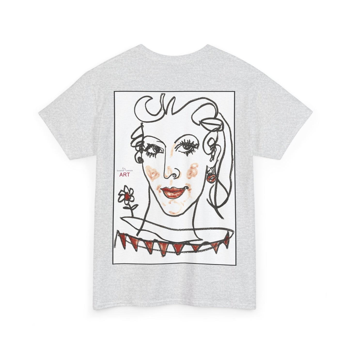 Unisex Heavy Cotton Tee - Motiv:  Front Lina H 11 cm & Rückseite Lina, H 49 cm, Neck Label