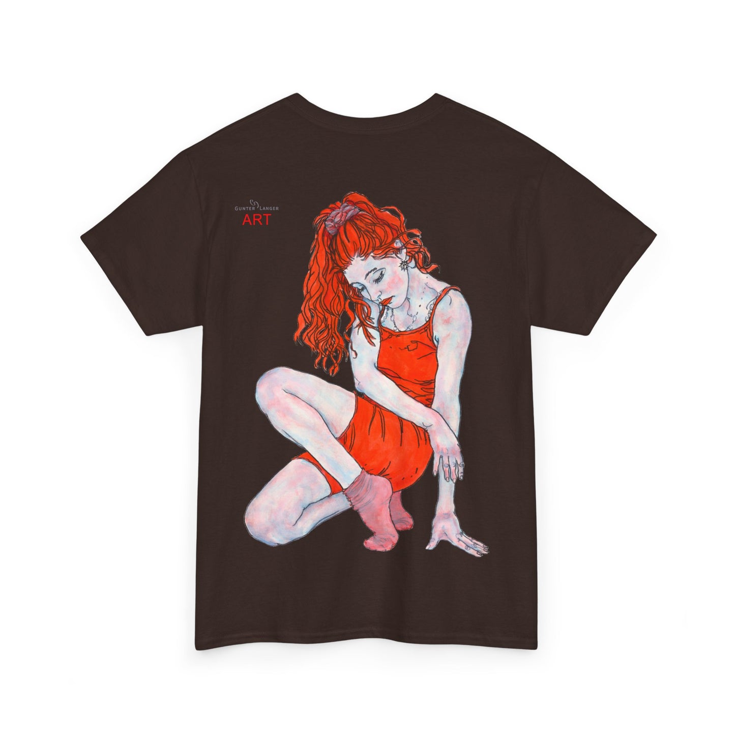 Unisex Heavy Cotton Tee - Motiv:  Front Julia, H25 cm & Rückseite Julia, H 49 cm
