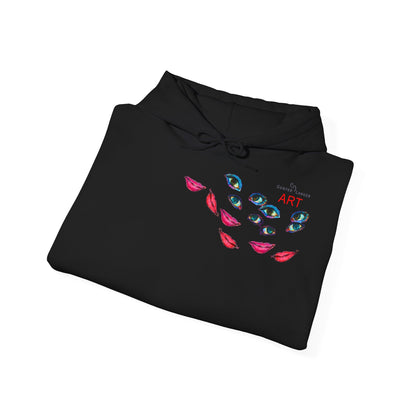 Unisex Heavy Blend™ Hooded Sweatshirt - Motiv: Frontseite Augen & Rückseite Freundinnen, (gerahmt, H 29 cm)