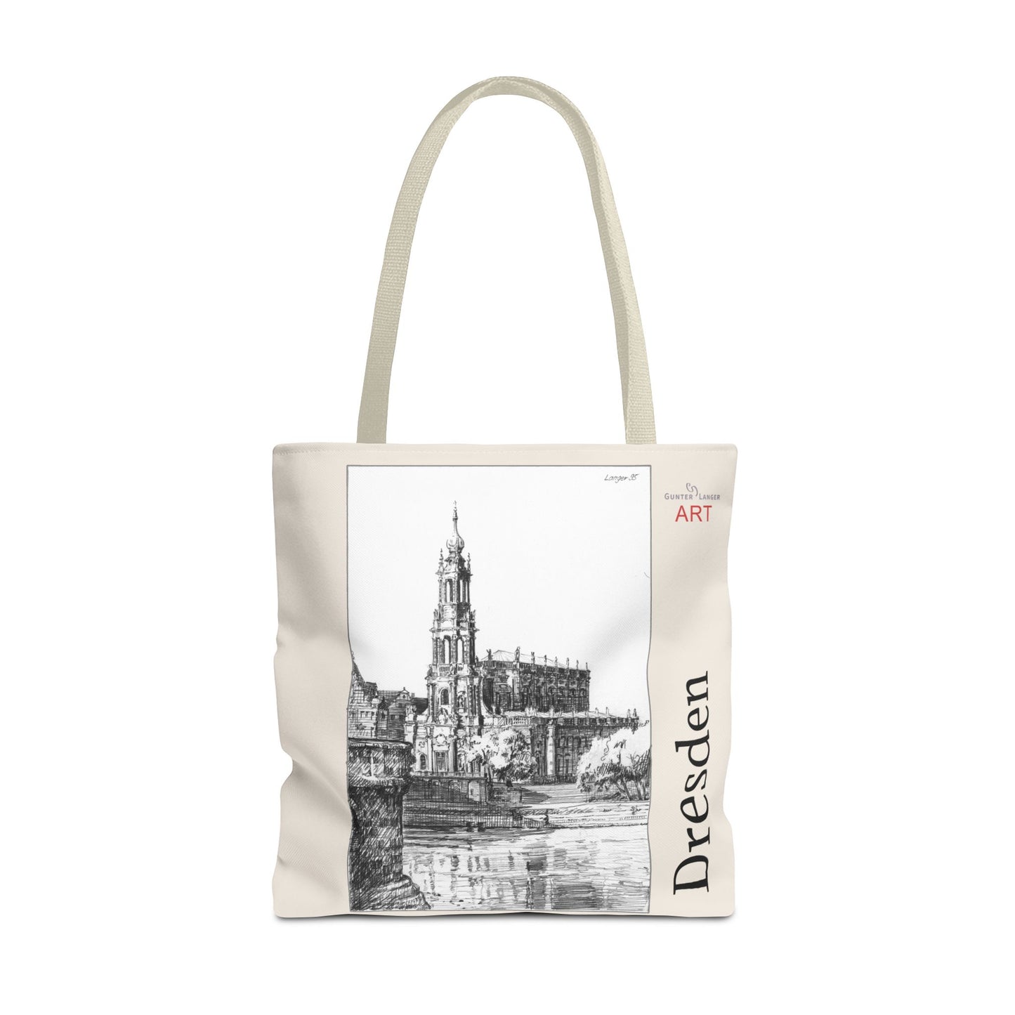 Tote Bag (AOP) - Motiv: Dresden -  Hofkirche, Bleistift
