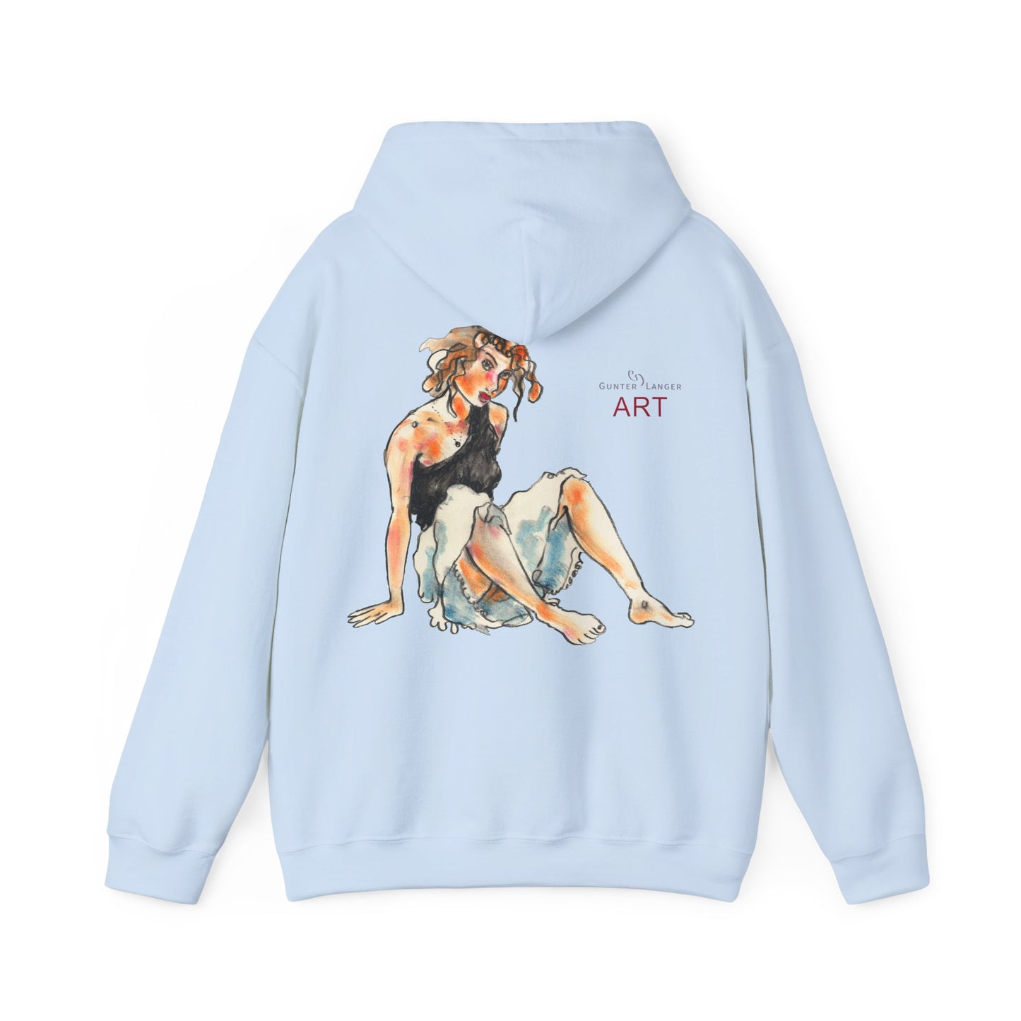 Unisex Heavy Blend™ Hooded Sweatshirt - Motiv Frontseite "Rosa", H 28 cm & Rückseite "Rosa", H 34 cm