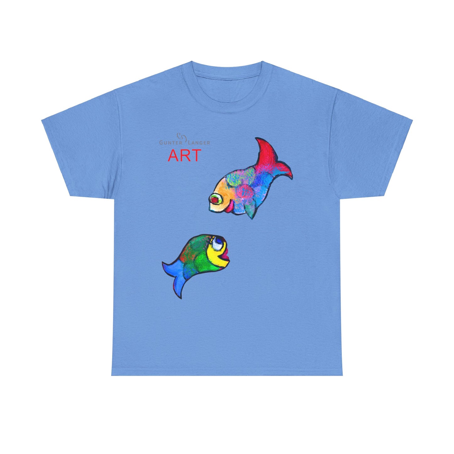 Unisex Heavy Cotton Tee - Motiv: Front Zwei Fische zueinander