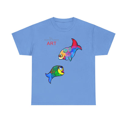 Unisex Heavy Cotton Tee - Motiv: Front Zwei Fische zueinander