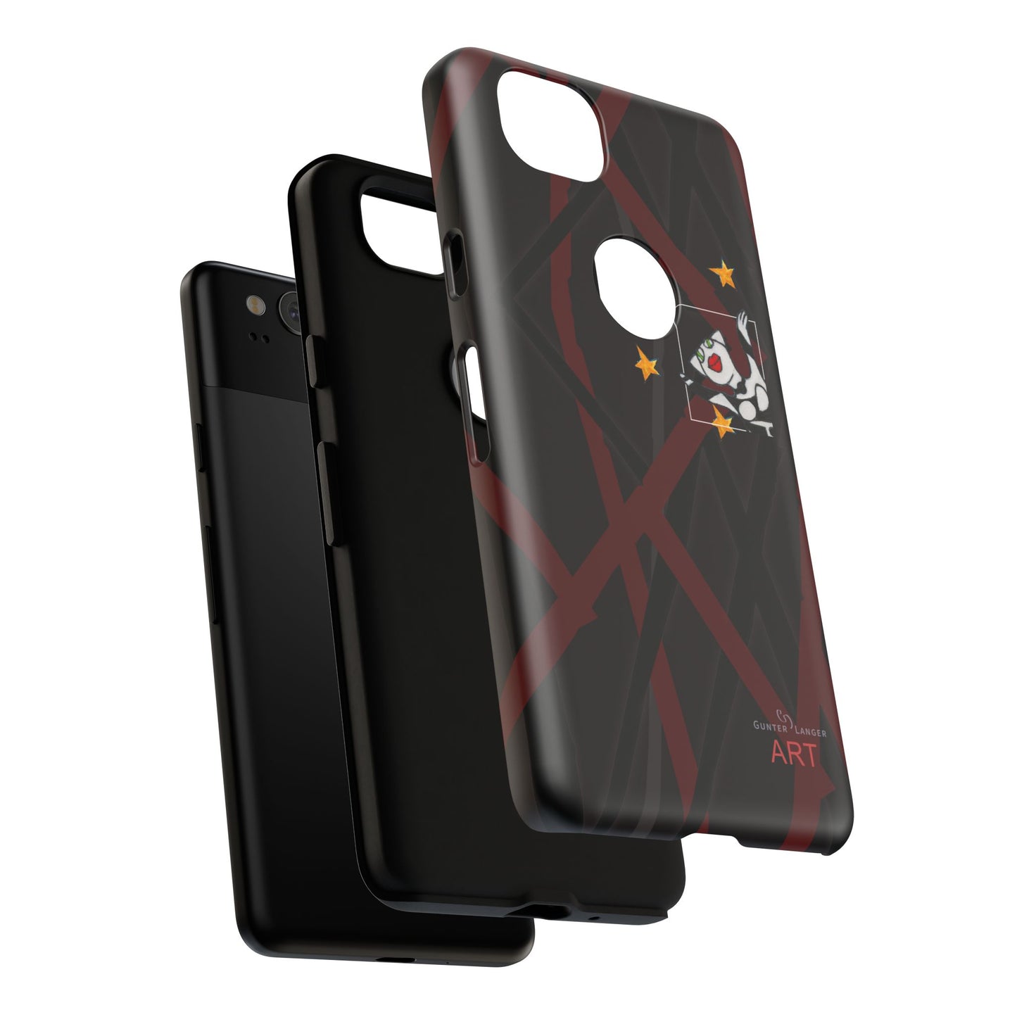 Tough Cases - Google Pixel - Samsung Galaxy - Motiv:  "Miau" klein H 8 cm, Sternenhimmel, Mikado3