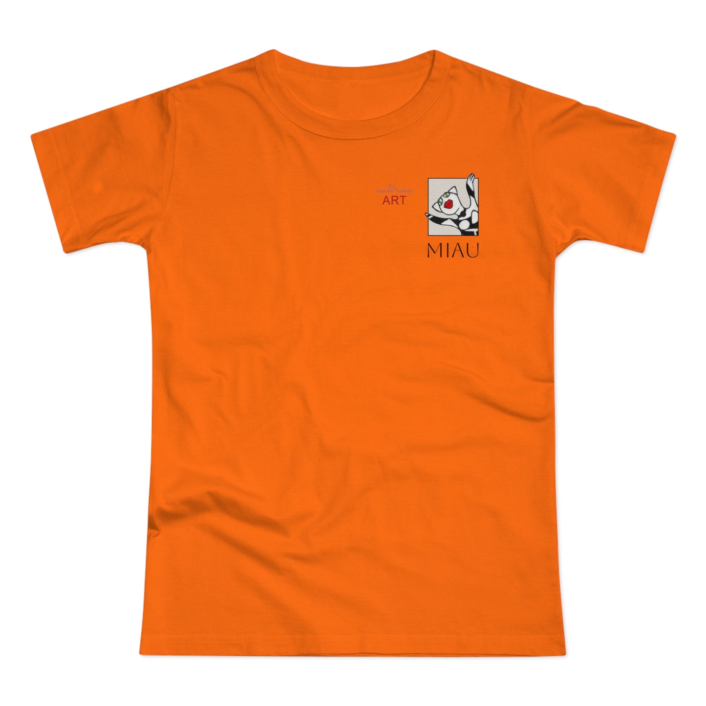 Single Jersey Women's T-shirt - hell - Motiv: Miau, H 7 cm