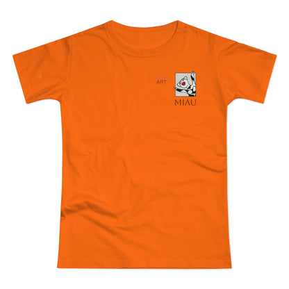 Single Jersey Women's T-shirt - hell - Motiv: Miau, H 7 cm