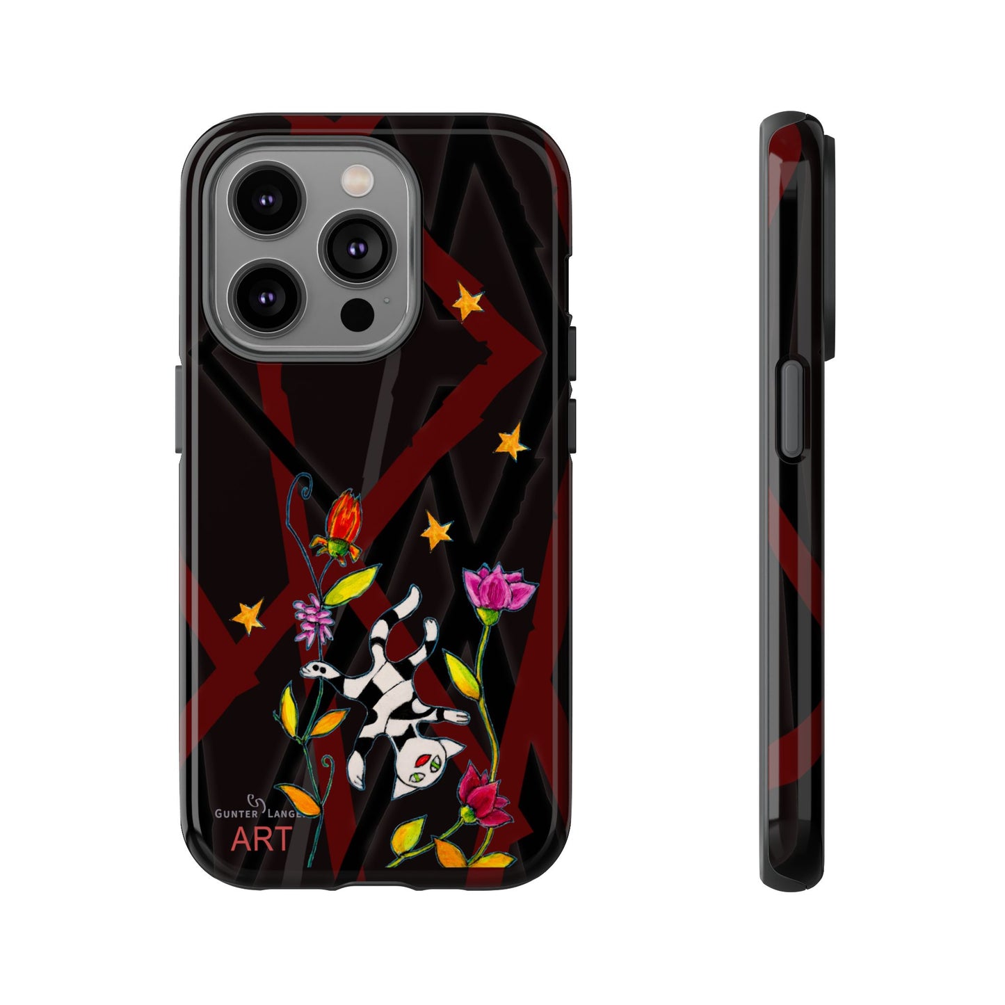 Tough Cases - iPhone - Motiv: Katze schwebt und Ranken, H 7,73 cm, Mikado3