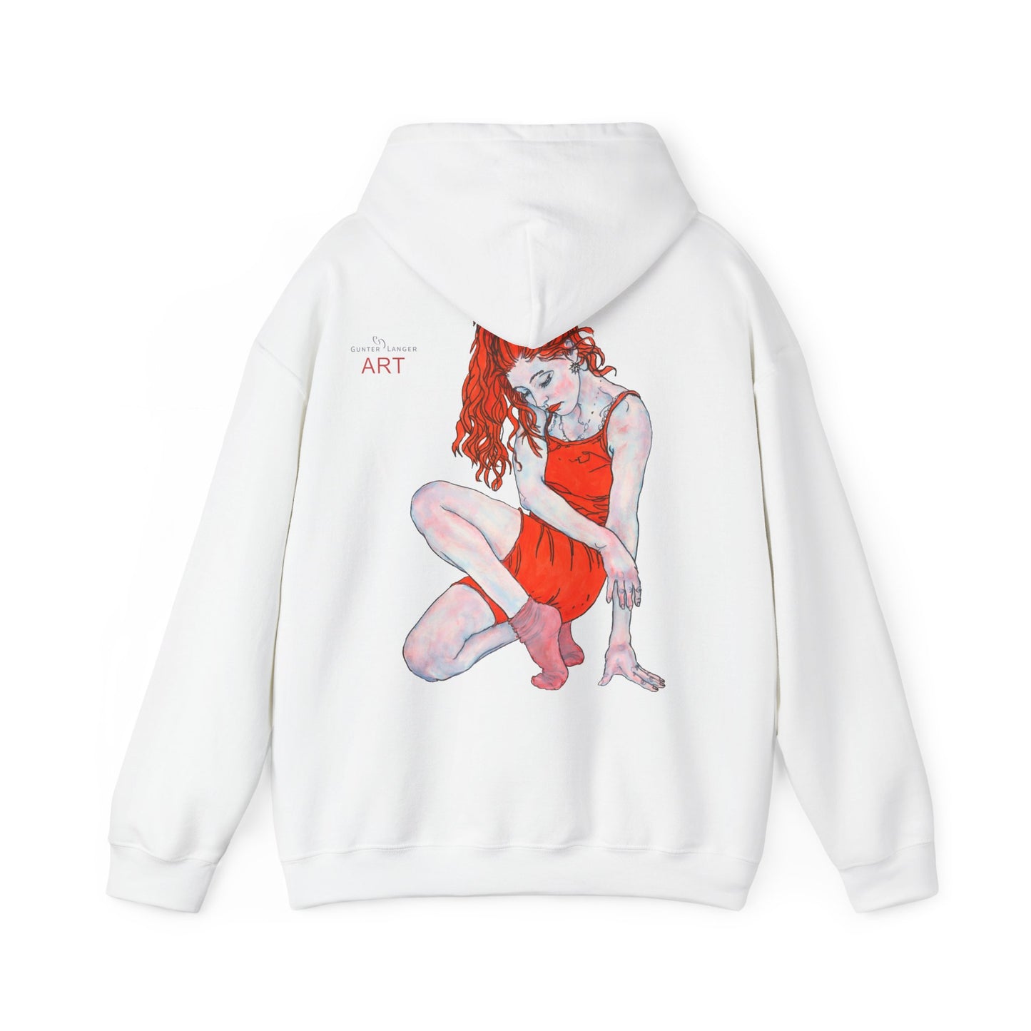 Unisex Heavy Blend™ Hooded Sweatshirt - Motiv: Front Julia (klein 16,5 cm) & Rückseite Julia, H 43 cm