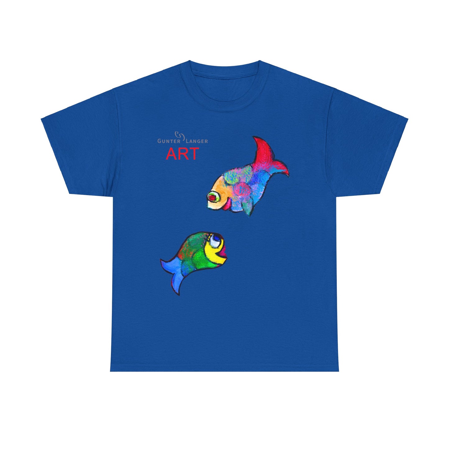 Unisex Heavy Cotton Tee - Motiv: Front Zwei Fische zueinander