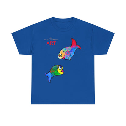 Unisex Heavy Cotton Tee - Motiv: Front Zwei Fische zueinander