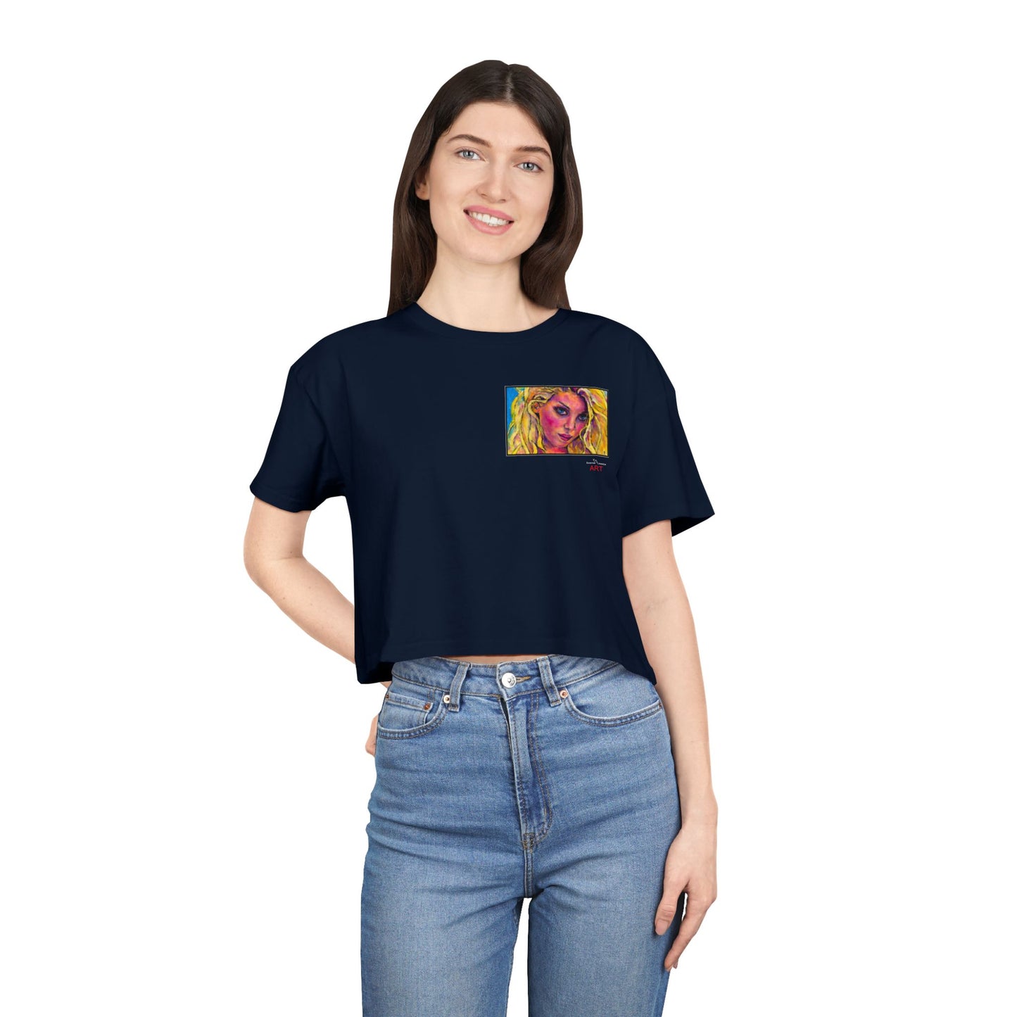 Women's Crop Tee - Motiv: Front "Maria" H 8,6 cm & Rückseite "Maria" (Ausschnitt) H 24,8 cm