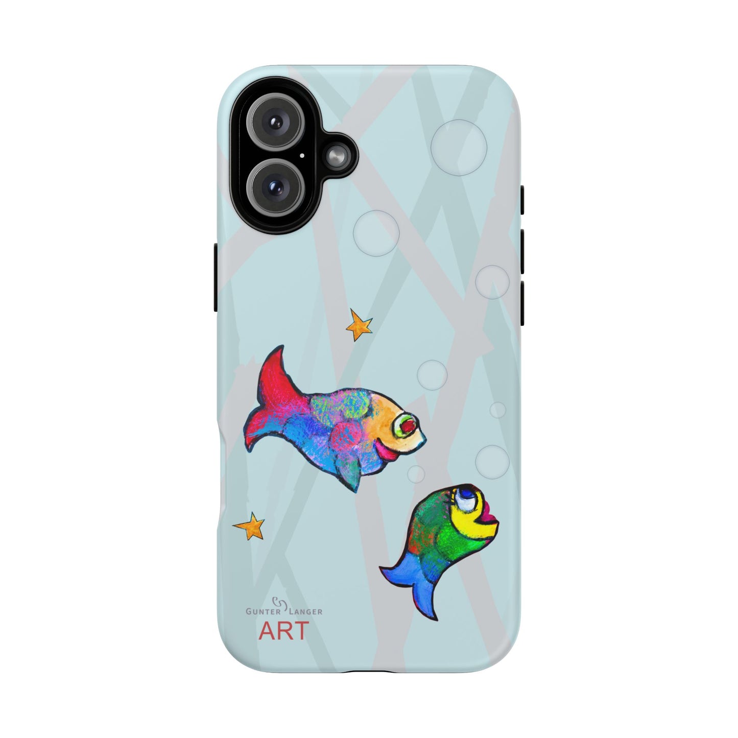 Tough Cases - iPhone - Motiv: "Fische", Mikado blau